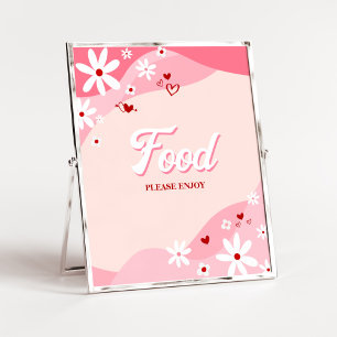 Retro Sweetheart Baby shower Voedsel Poster