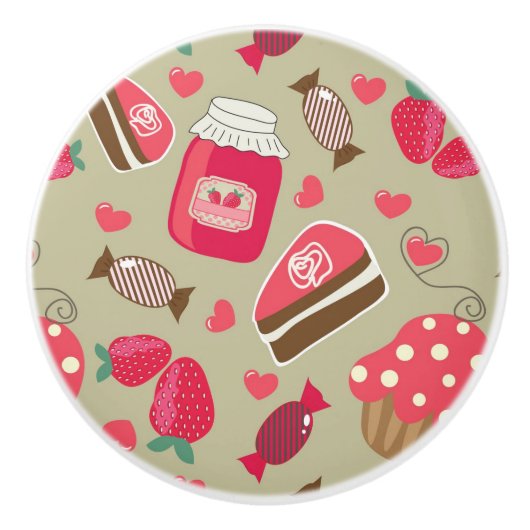 Retro Sweets Keramische Knop (Voorkant)