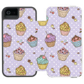 Retro Sweets Pattern Incipio iPhone Portemonnee Hoesje (Agenda Open)