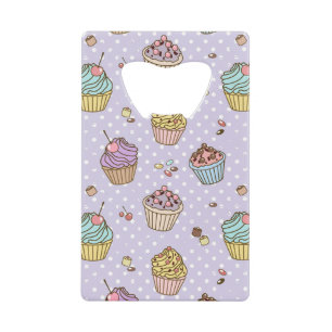 Retro Sweets Pattern Kredietkaart Flessenopener