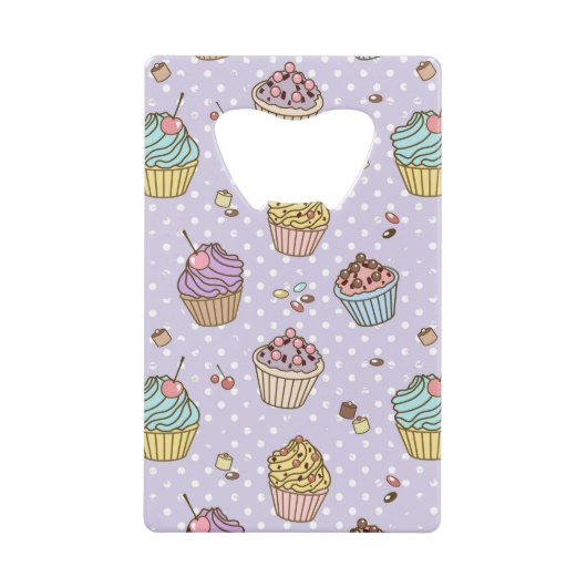 Retro Sweets Pattern Kredietkaart Flessenopener (Voorkant)