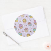 Retro Sweets Pattern Ronde Sticker (Envelop)
