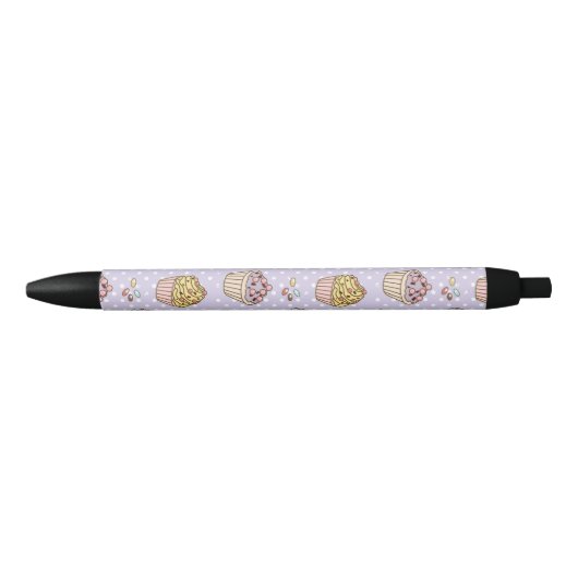 Retro Sweets Pattern Zwarte Inkt Pen (Voorkant)