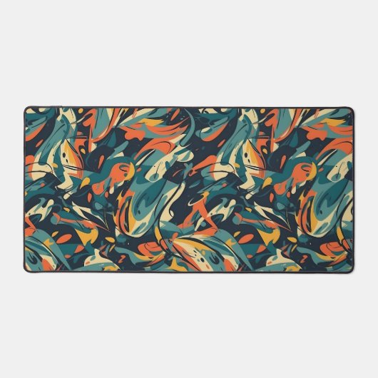 Retro Swirl Abstract Collage Desk Mat (Voorkant)