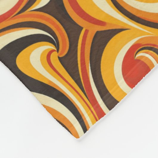 Retro Swirl Abstract Pattern-Bold Kleuren Fleece Deken (Hoek)