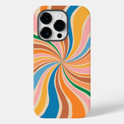 Retro Swirl Abstracte Kunst iPhone / iPad case (Achterkant)