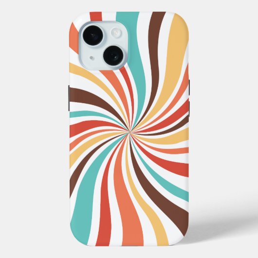Retro Swirl Abstracte Kunst iPhone / iPad case (Achterkant)