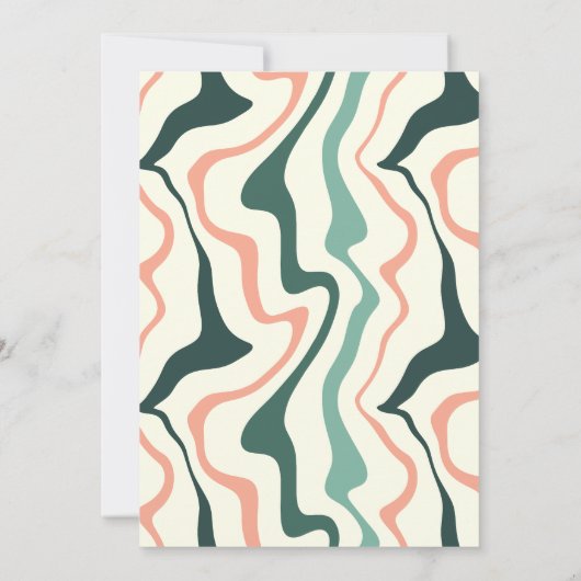 Retro Swirl Arch Mint Groen Roze Bewaar de datum Kaart (Achterkant)
