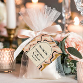 Retro Swirl Arch Roze Zwart Goud Bruiloft Dank u Bedankjes Labels