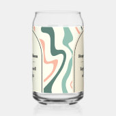 Retro Swirl Boog Mintgroene en Roze Huwelijkstaart Blikvorm Glas (Links)