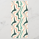 Retro Swirl Boog Mintgroene Roze Bruiloft Menu (Achterkant)