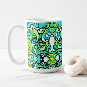 retro swirl doedle 60s 70s  stijl koffiemok