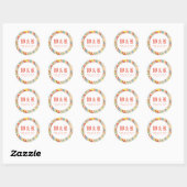 Retro Swirl Marmer Abstract Monogram Ronde Sticker (Vel)