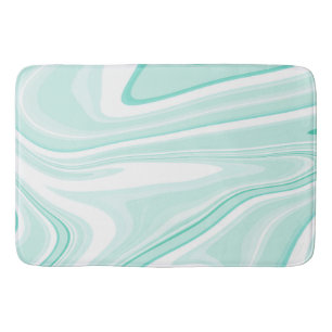 Retro Swirl Vloeibare Aqua Groene Schilderen Esthe Badmat