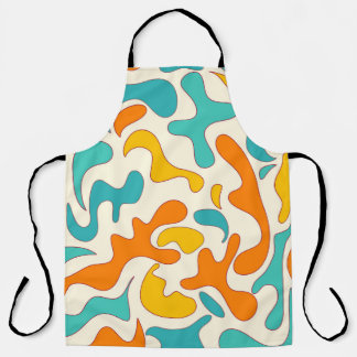 Retro Swirls:  bloemmotief Schort