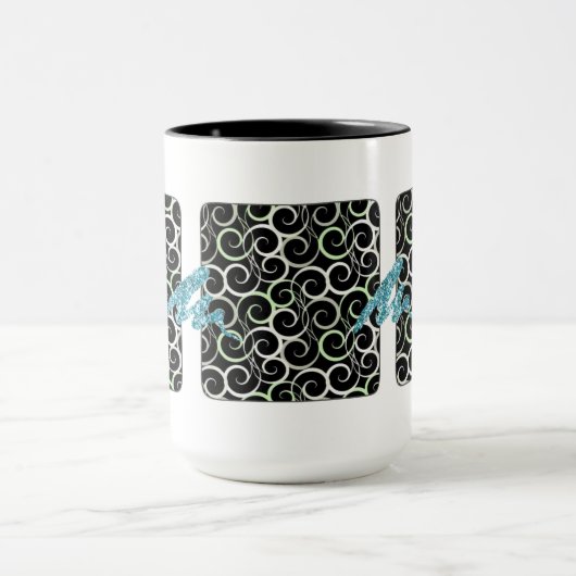 RÉTRO SWIRLS DESIGNER CAFÉ MUG (Centre)