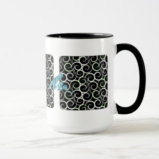 RETRO SWIRLS DESIGNER COFFEE MOK (Rechts)