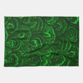 Retro Swirls Emerald Green Kitchen Towel Theedoek (Horizontaal)