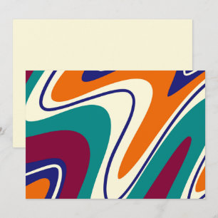 Retro Swirls - Klassieke jaren 70 stijl Kaart