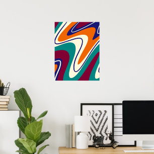 Retro Swirls - Klassieke jaren 70 stijl Poster
