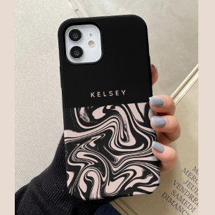 Retro Swirls Zwart & Crème Persoonlijk