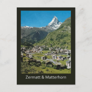 Retro Swiss RETT Zermatt and Mount Matterhorn Briefkaart