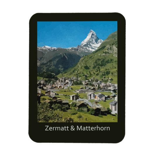 Retro Swiss RETT Zermatt and Mount Matterhorn Magneet (Verticaal)