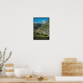 Retro Swiss RETT Zermatt and Mount Matterhorn Poster (Keuken)