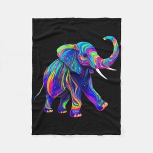 Retro Synthwave 80s 90s Olifant Slurf Omhoog Chakr Fleece Deken