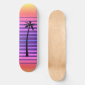 Retro Synthwave met Palm Tree Skateboard (Voorkant)
