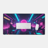 Retro Synthwave Neon Pink Sun Cyberpunk Gamer (Clavier et souris)