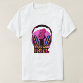 Retro Synthwave Rock 'n' Roll Gitaar T-shirt