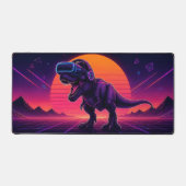Retro Synthwave VR T-Rex Gaming Desk Mat (Recto)