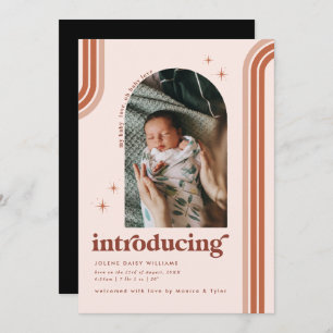 Retro Szevties   Aankondiging van arch Photo Birth