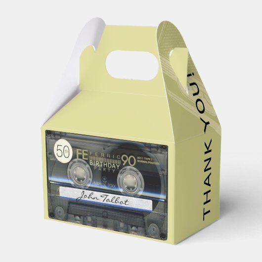 Retro T1 Audiotape 50th Birthday Dank u GFB Bedankdoosjes (Achterkant)