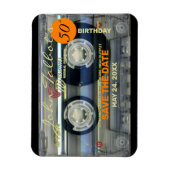 Retro T2 Audiotape 50e verjaardag BESPAAR DE DATUM Magneet (Verticaal)