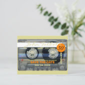 Retro T2 Audiotape 50e verjaardag BEWAREN DE DATUM Uitnodiging Briefkaart (Staand voorkant)