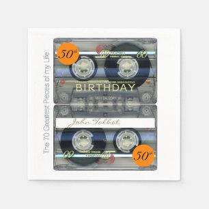 Retro T2 Audiotape 50e verjaardag Gepersonaliseerd Servet