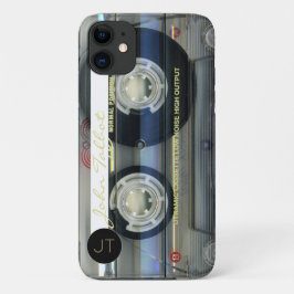 Retro T2 Audiotape Cassette gepersonaliseerde iPC  iPhone 11 Hoesje