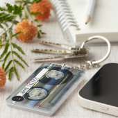 Retro T2 Audiotape Mixtape Cassette, gepersonalise Sleutelhanger (Voorkant Rechts)