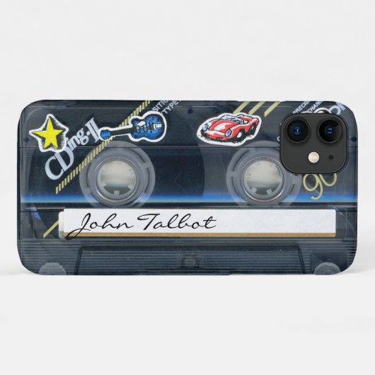 Retro T3 Audiotape Cassette gepersonaliseerde iPC Case-Mate iPhone Case (Achterkant (horizontaal))