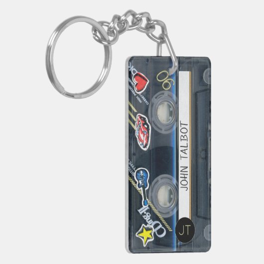 Retro T3 Audiotape Mixtape Cassette, gepersonalise Sleutelhanger (Voorkant Links)