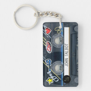 Retro T3 Audiotape Mixtape Cassette, gepersonalise Sleutelhanger