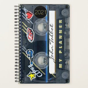 Retro T3 Audiotape Music Quote gepersonaliseerde P Planner