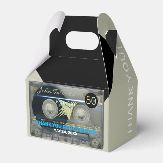Retro T5 Audiotape 50th Birthday Dank u GFB Bedankdoosjes (Voorkant Zijde)