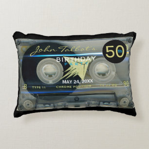 Retro T5 Audiotape Cassette 50th Birthday A Pillow Accent Kussen