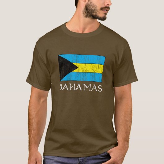 Rétro T-shirt de drapeau des Bahamas (Devant)