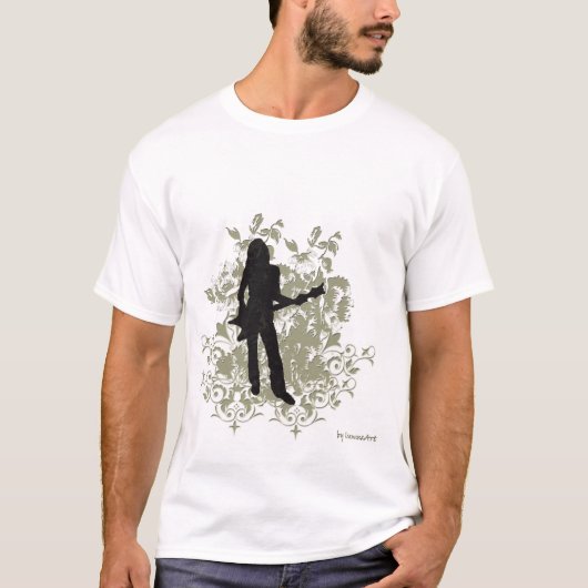 Rétro T-shirt de fille de roche (Devant)