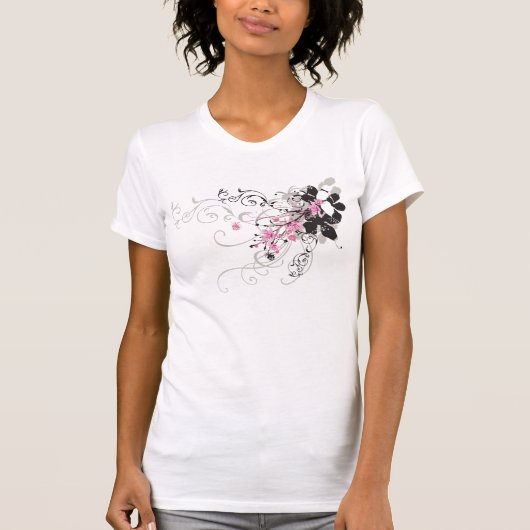 Rétro T-shirt de fleurs (Devant)