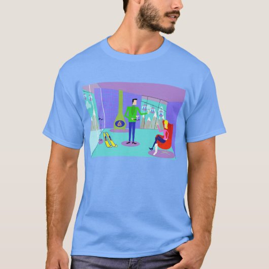 Rétro T-shirt de vacances de ski (Devant)